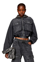 Diesel Cropped jacket in fix denim Denim Jackets Womens in Black