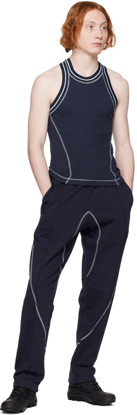 Saul Nash Navy Overlock Stitch Lounge Pants