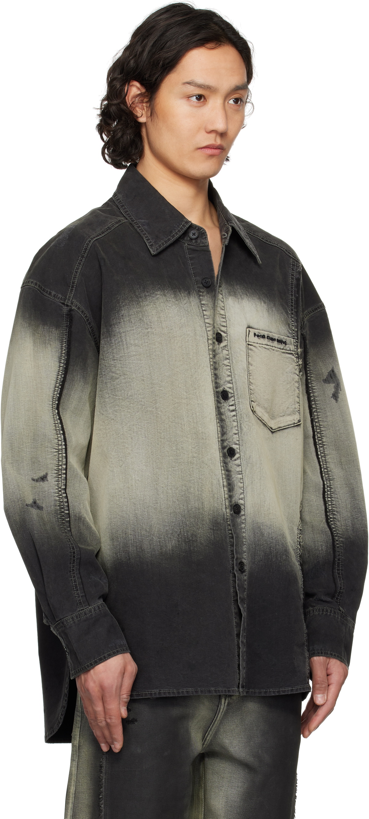Feng Chen Wang Black Gradient Shirt