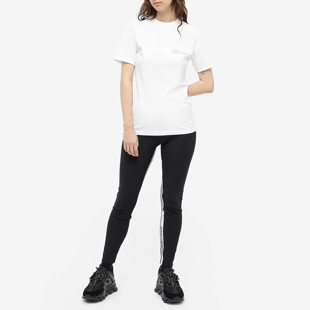 Paco Rabanne Women's Logo T-Shirt in White/Silver Paco Rabanne