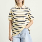 DUNST Women's Striped Polo Shirt in Lemon Stripe