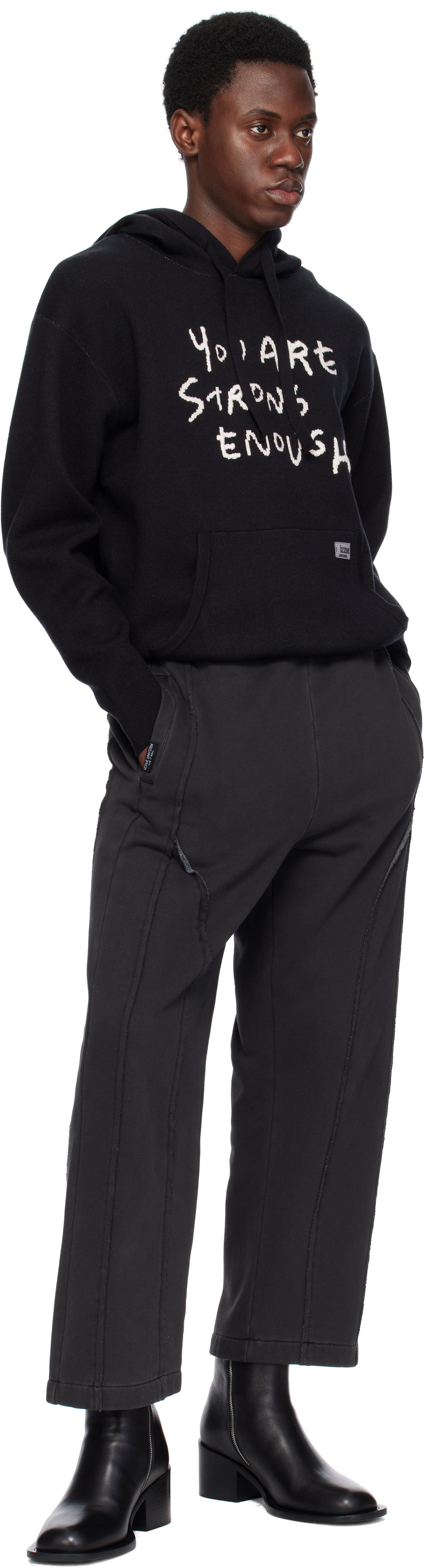 Izzue Black Paneled Sweatpants
