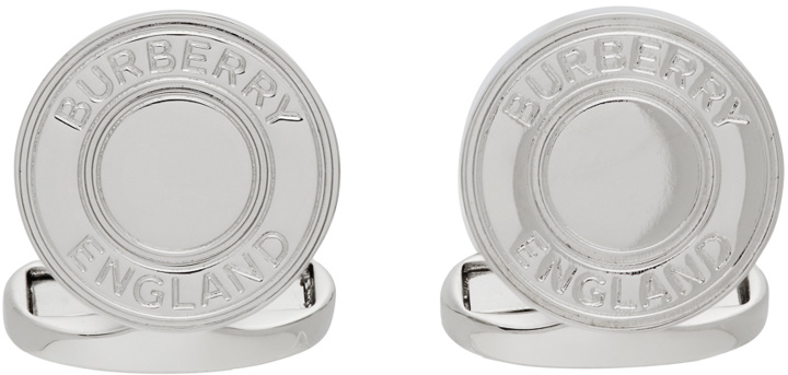 Photo: Burberry Silver Logo Detail Cufflinks