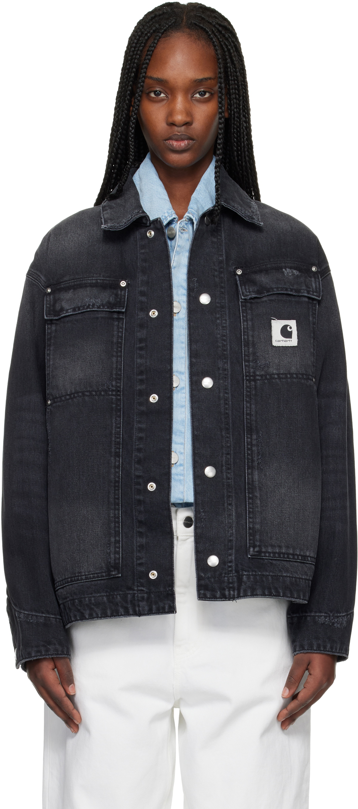Carhartt Work In Progress Black Arctic Denim Jacket