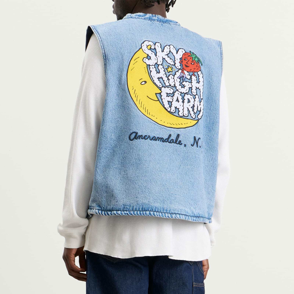 Levi's Men's x Sky High Farm Universe Vest in Mid Stone Wash