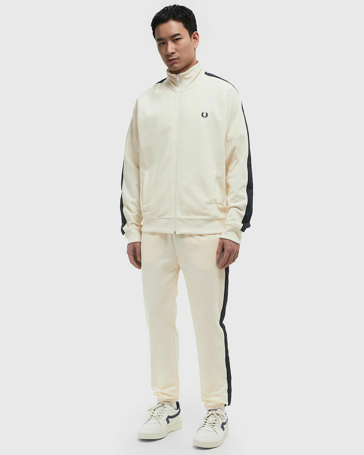 Fred Perry CONTRAST TAPE TRACK JACKET Beige Men Fred Perry