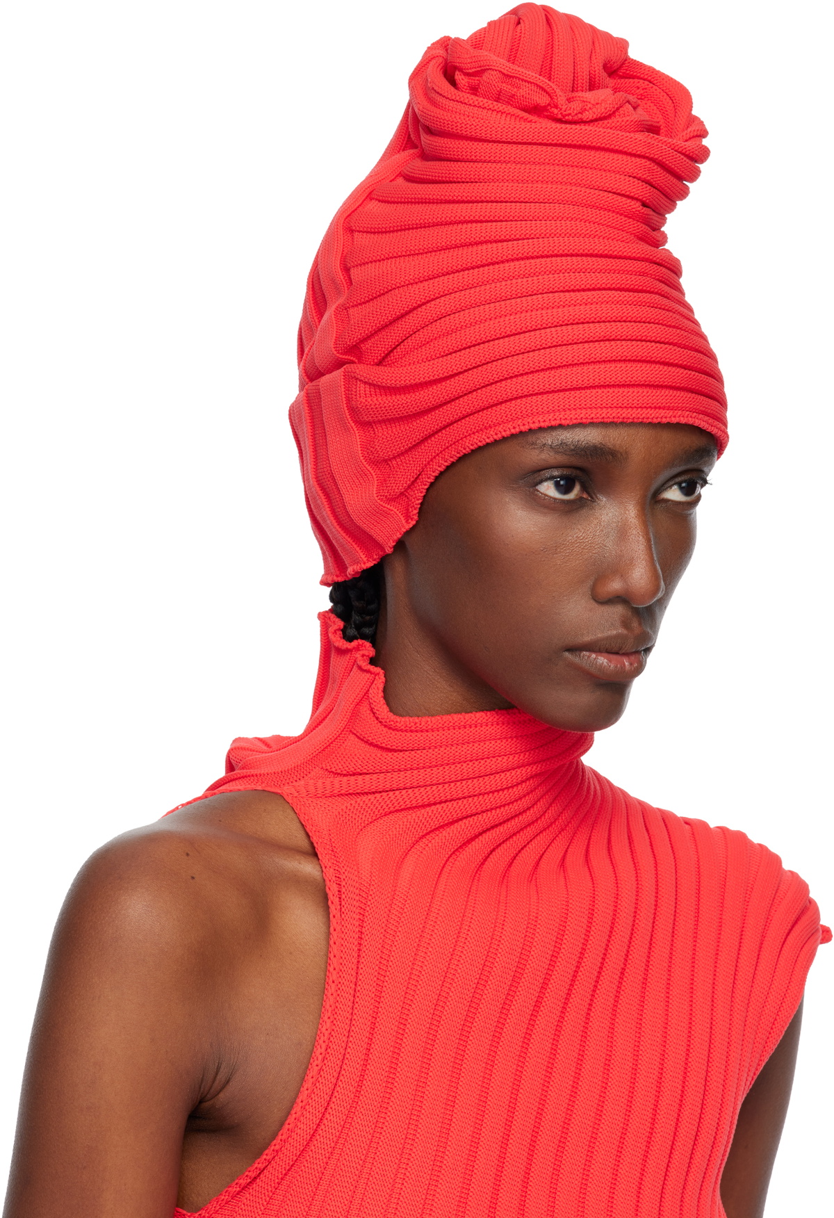 ISSEY MIYAKE Red Knit 'As It Is' Beanie