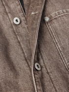 Bottega Veneta - Logo-Appliquéd Suede-Trimmed Denim Jacket - Brown