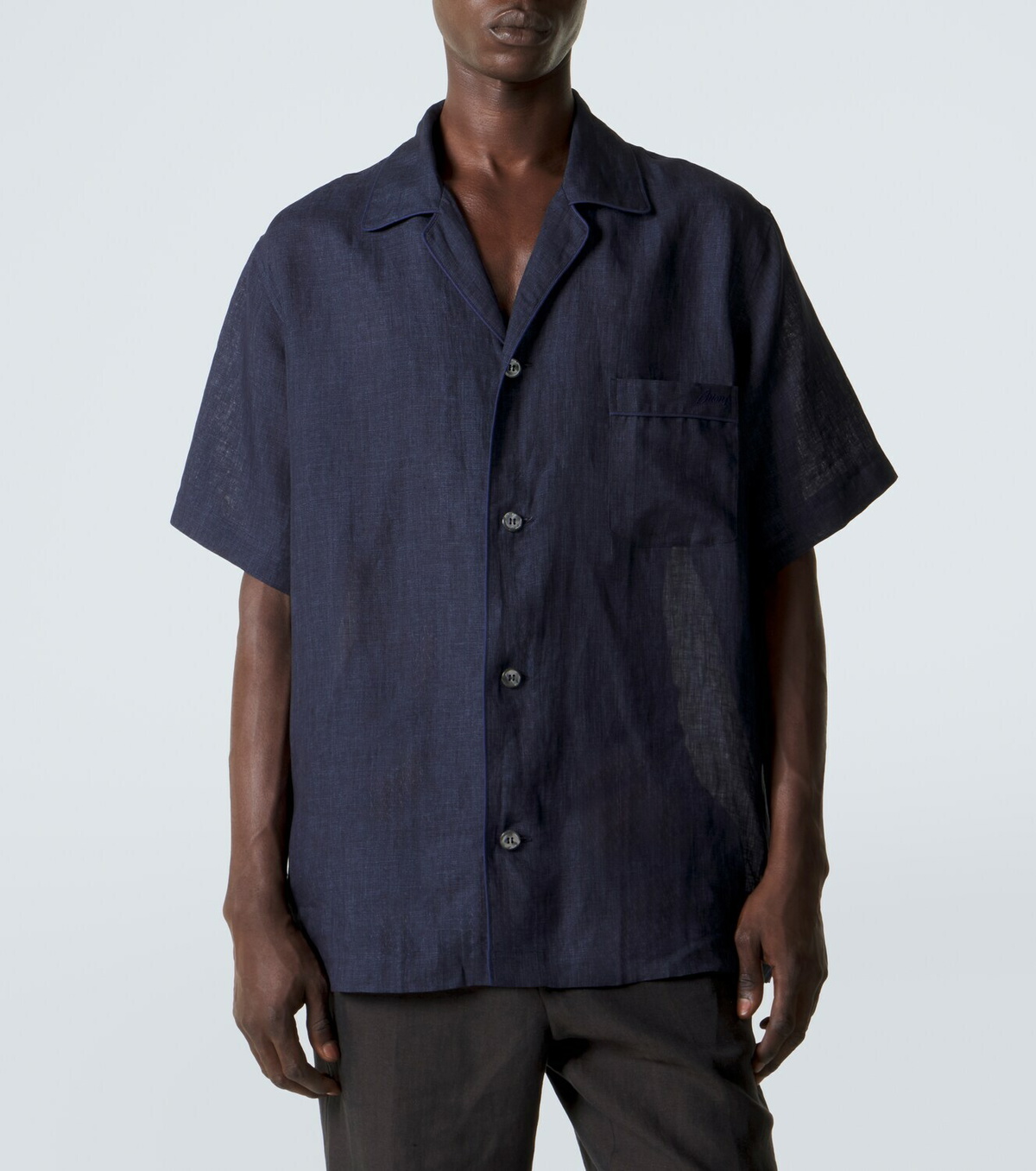 Brioni Linen bowling shirt