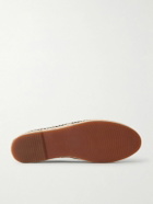 Manolo Blahnik - Nerano Leather-Trimmed Silk-Jacquard Espadrilles - Blue