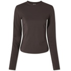 Adanola Women's Long Sleeve Longline Top in Coffee Bean
