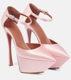 Amina Muaddi - Angelica satin platform pumps