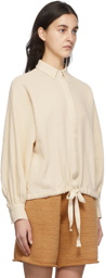 missing you already Off-White Drawstring Blouse