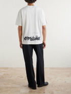 Acne Studios - Logo-Print Distressed Cotton-Blend Jersey T-Shirt - White