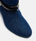 Ganni Kat denim knee-high wedge boots