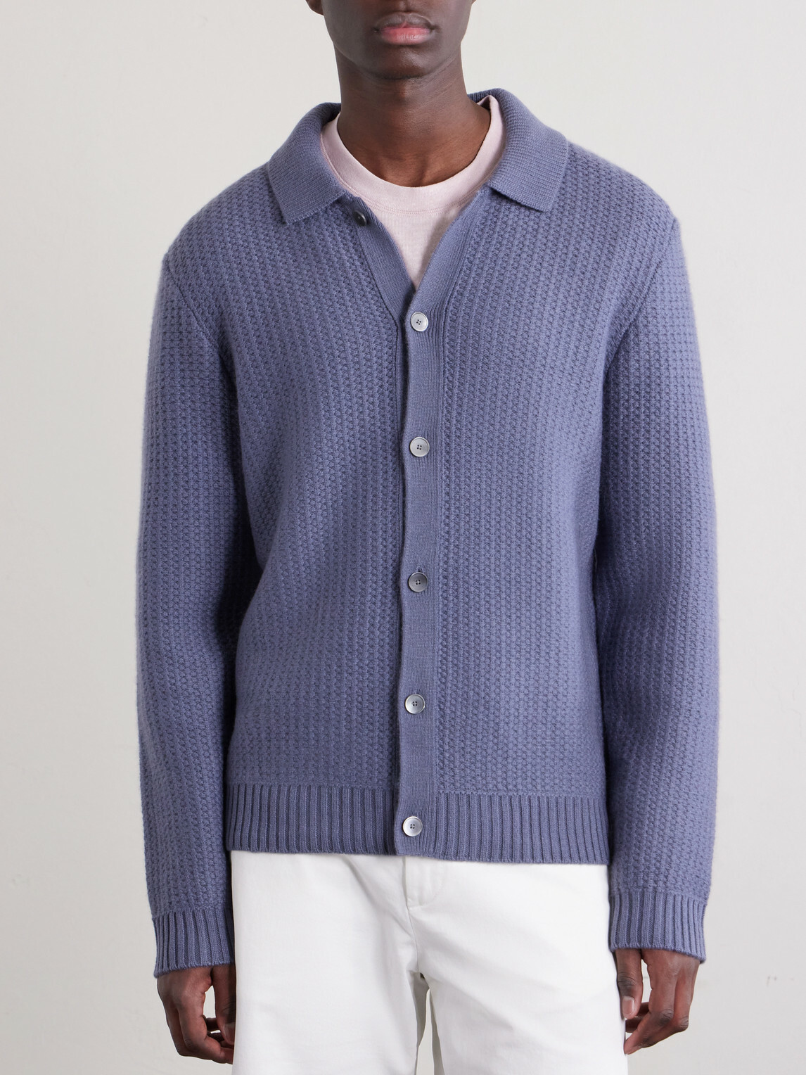 Mr P. - Textured Wool and Cashmere-Blend Overshirt - Blue