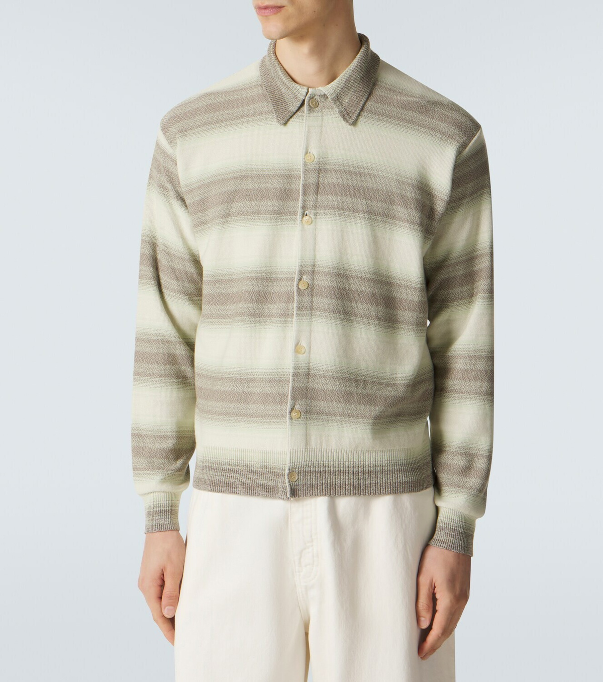 Auralee Striped cotton and silk cardigan Auralee