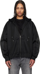 WOOYOUNGMI Black Mesh Hoodie