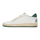 Golden Goose White and Green Ball Star Sneakers