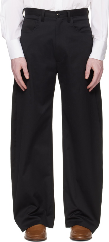 Photo: stein Black Cotton Satin Round Trousers