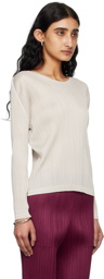 PLEATS PLEASE ISSEY MIYAKE Taupe Monthly Colors February Long Sleeve T-Shirt