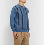 Mr P. - Striped Cotton Polo Shirt - Blue