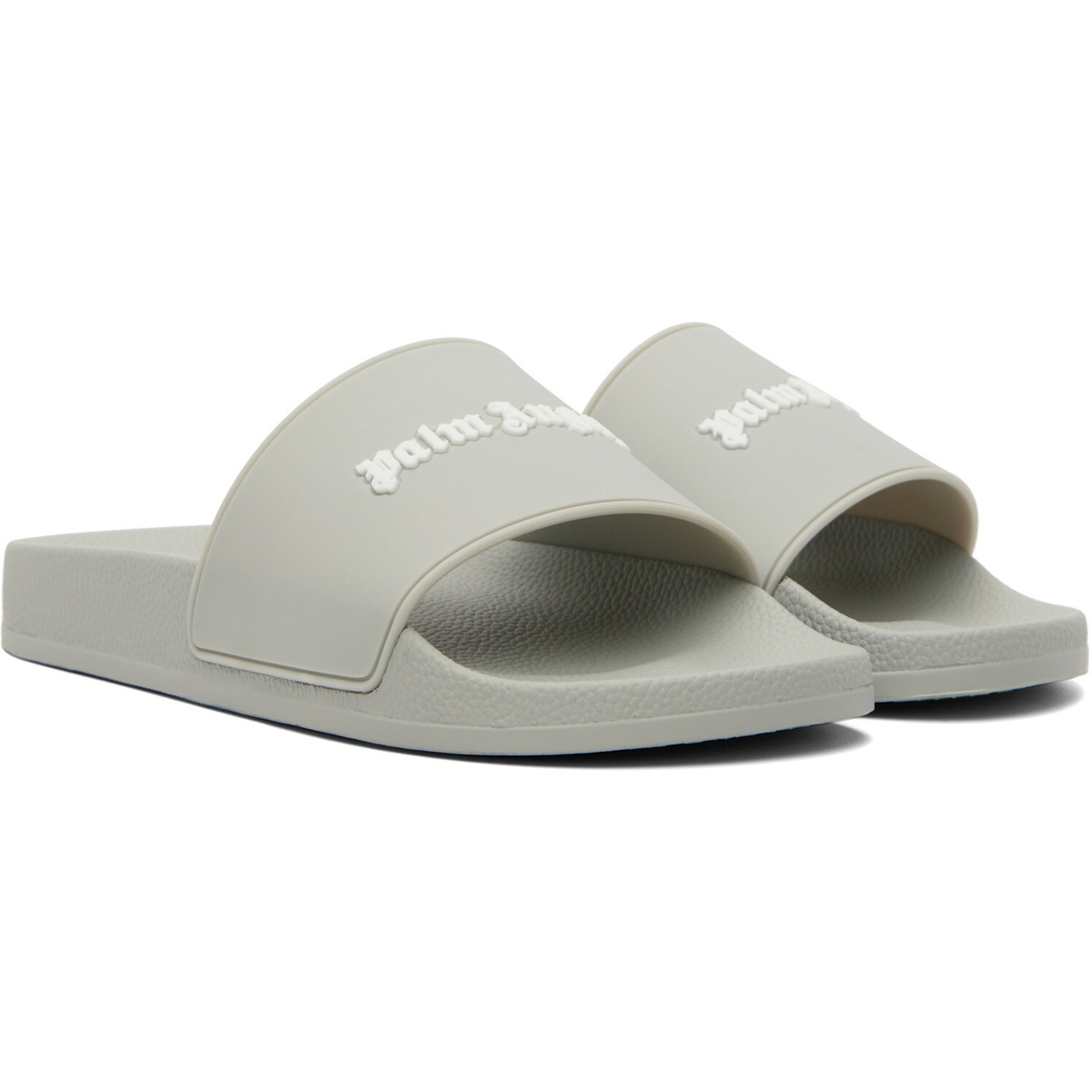Palm Angels Gray Classic Logo Pool Slides