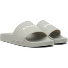 Palm Angels Gray Classic Logo Pool Slides