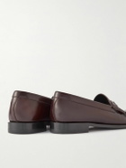 CELINE - Luco Logo-Embellished Polished-Leather Loafers - Brown