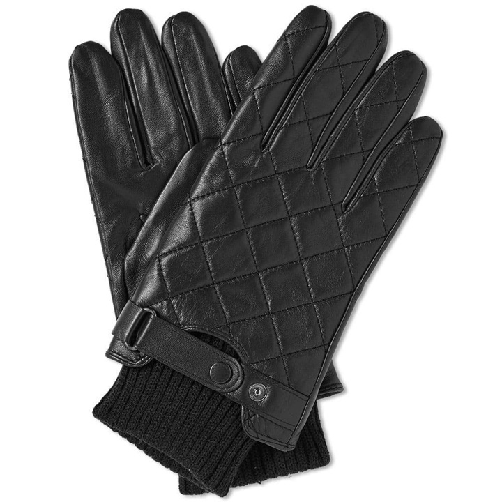 Photo: Barbour Quilted Leather Glove Black