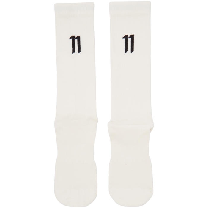 Photo: 11 by Boris Bidjan Saberi Three-Pack Off-White Logo Socks
