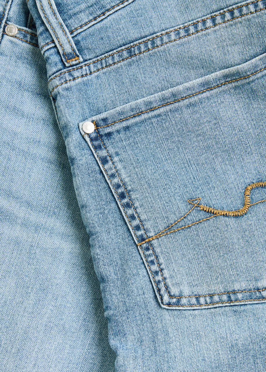 7 For All Mankind Slimmy Tapered-leg Jeans Light Blue
