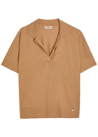 Herno Fine-knit Polo top Camel