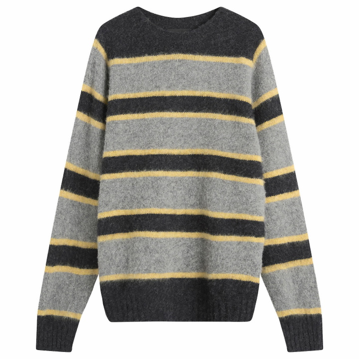 Photo: Howlin by Morrison Men's Howlin' Absolute Belter Stripe Jumper in Charcoal