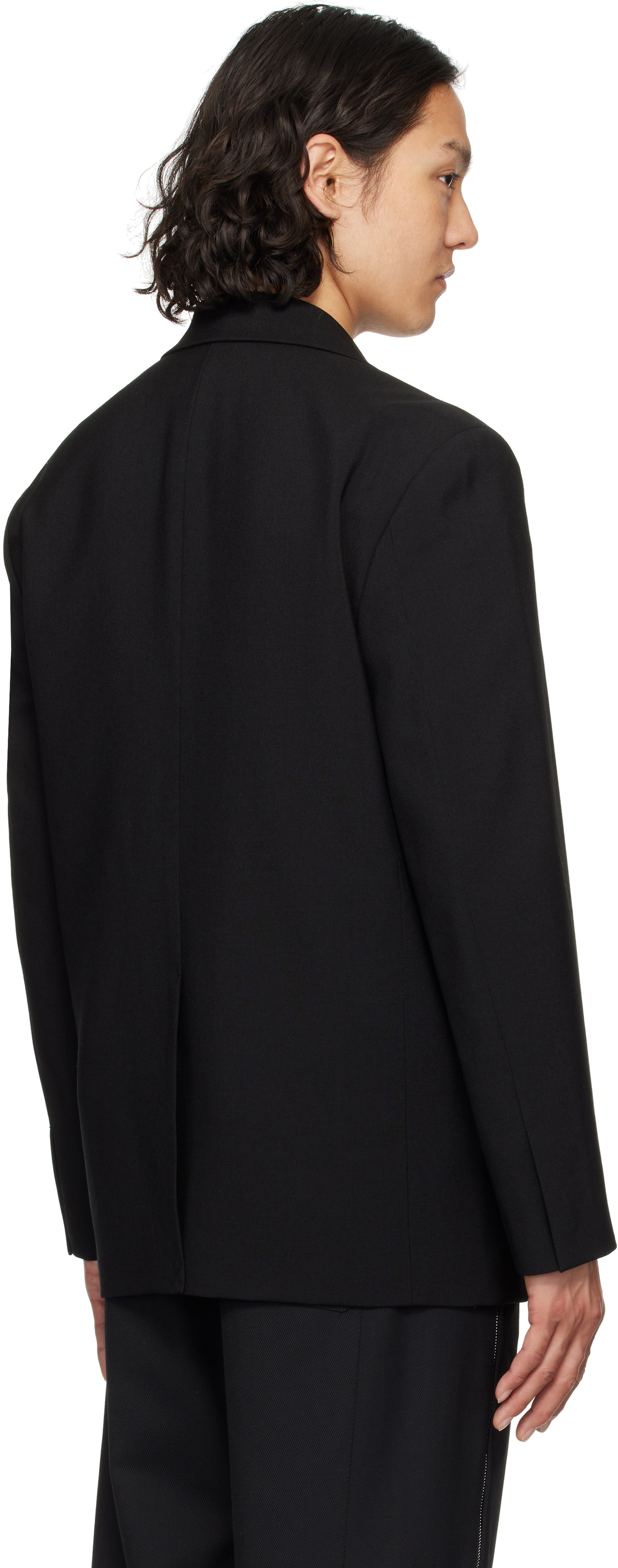 Solid Homme Black Wool Blazer
