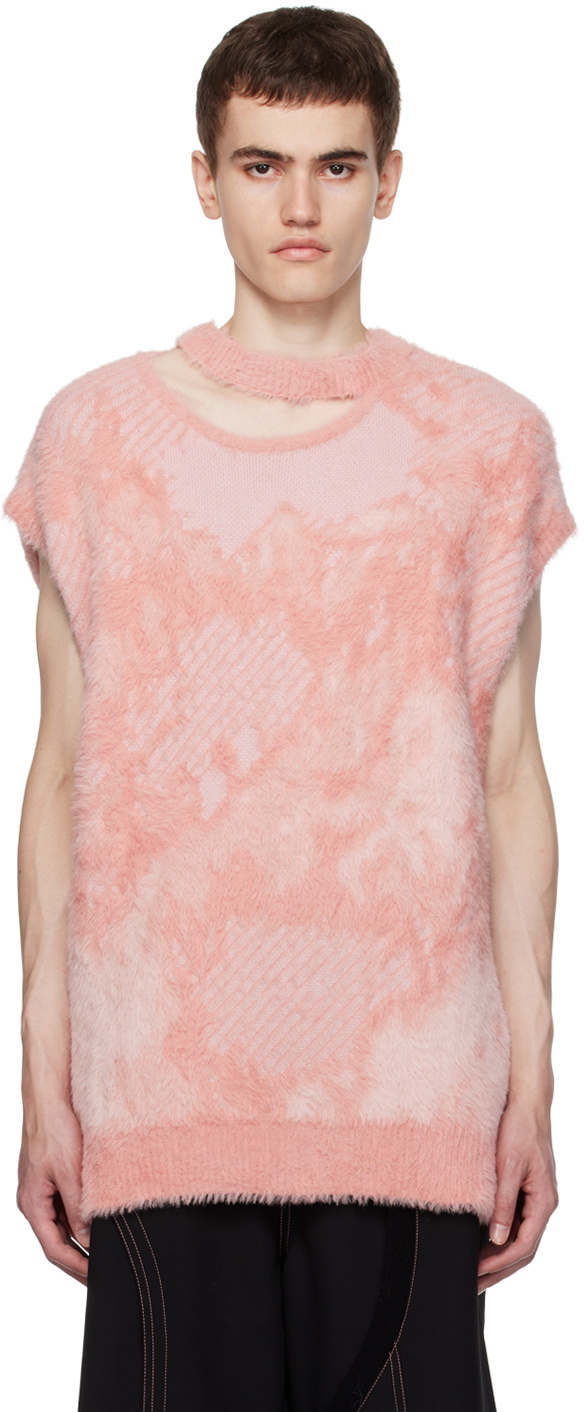 Feng Chen Wang Pink Landscape Painting Sweater Feng Chen Wang