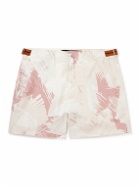 Zegna - Straight-Leg Mid-Length Printed Swim Shorts - Pink