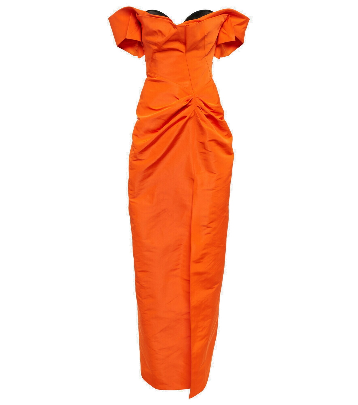Alexander McQueen - Off-shoulder faille maxi dress Alexander