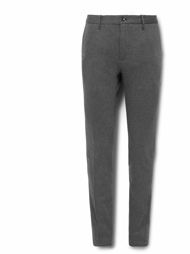 Photo: Incotex - Slim-Fit Double-Faced Cotton-Blend Trousers - Gray