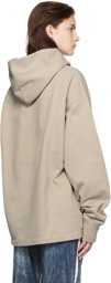 Acne Studios Beige Flocked Hoodie