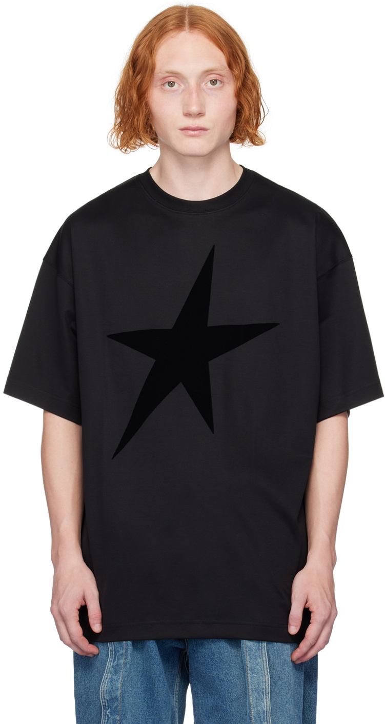 【関税込み】Mugler ブラック＆ブルー Star Tシャツ Mugler Black Velvet Star T-Shirt Mugler