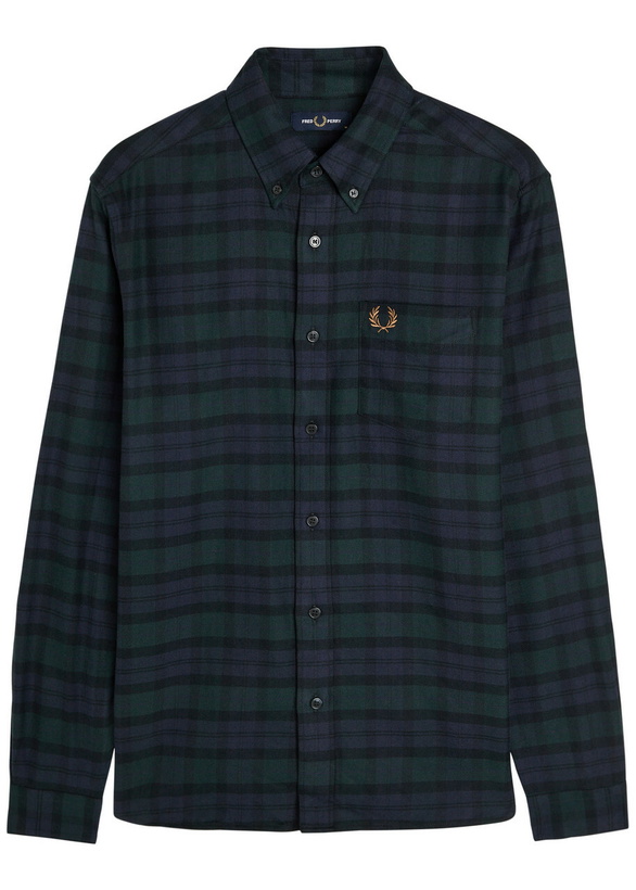 Photo: Fred Perry Blackwatch Tartan Flannel Shirt Navy