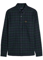 Fred Perry Blackwatch Tartan Flannel Shirt Navy