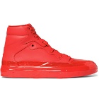 Balenciaga - Rubberised-Leather High-Top Sneakers - Men - Red