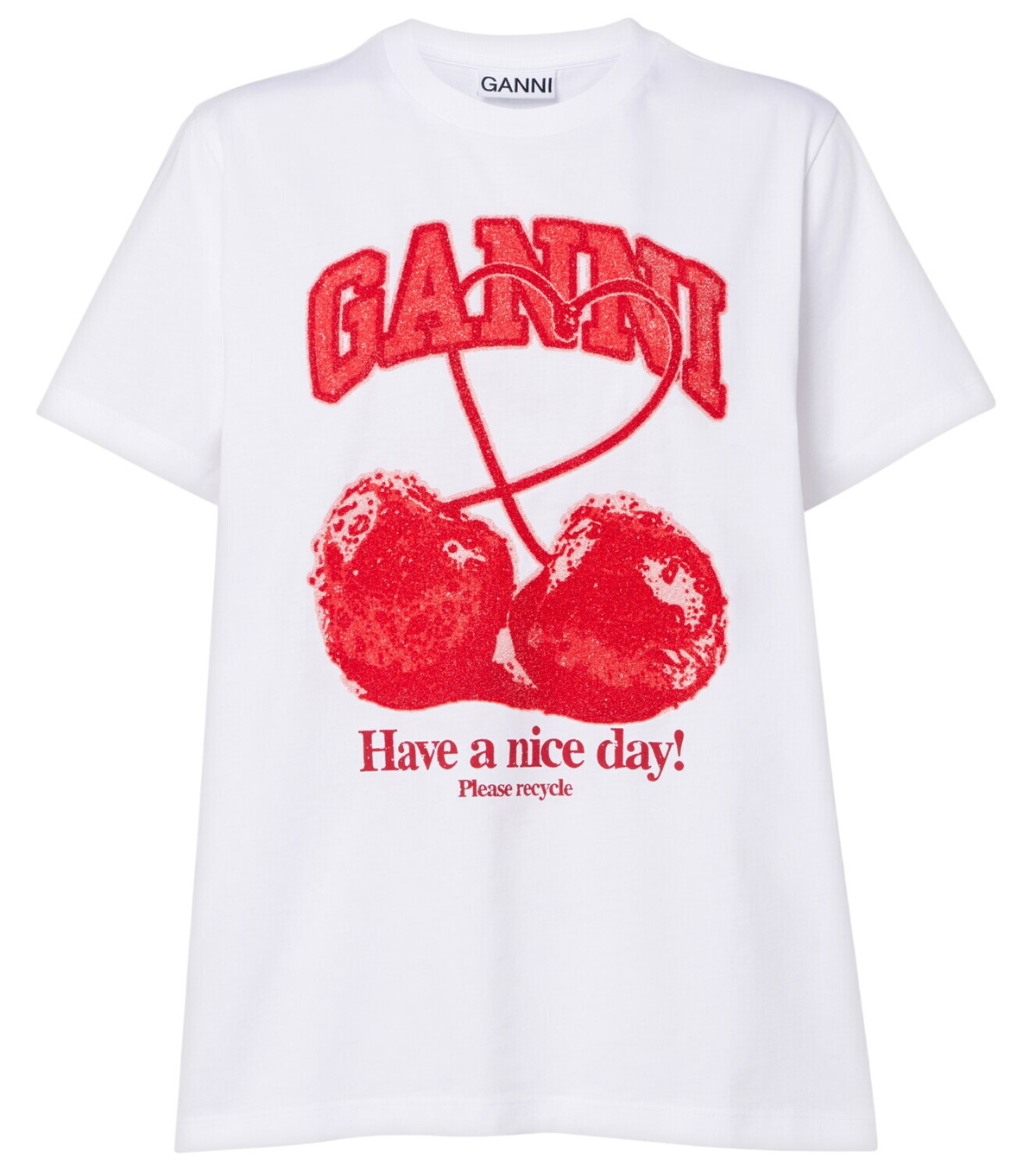 GANNI White Cherry T-Shirt GANNI