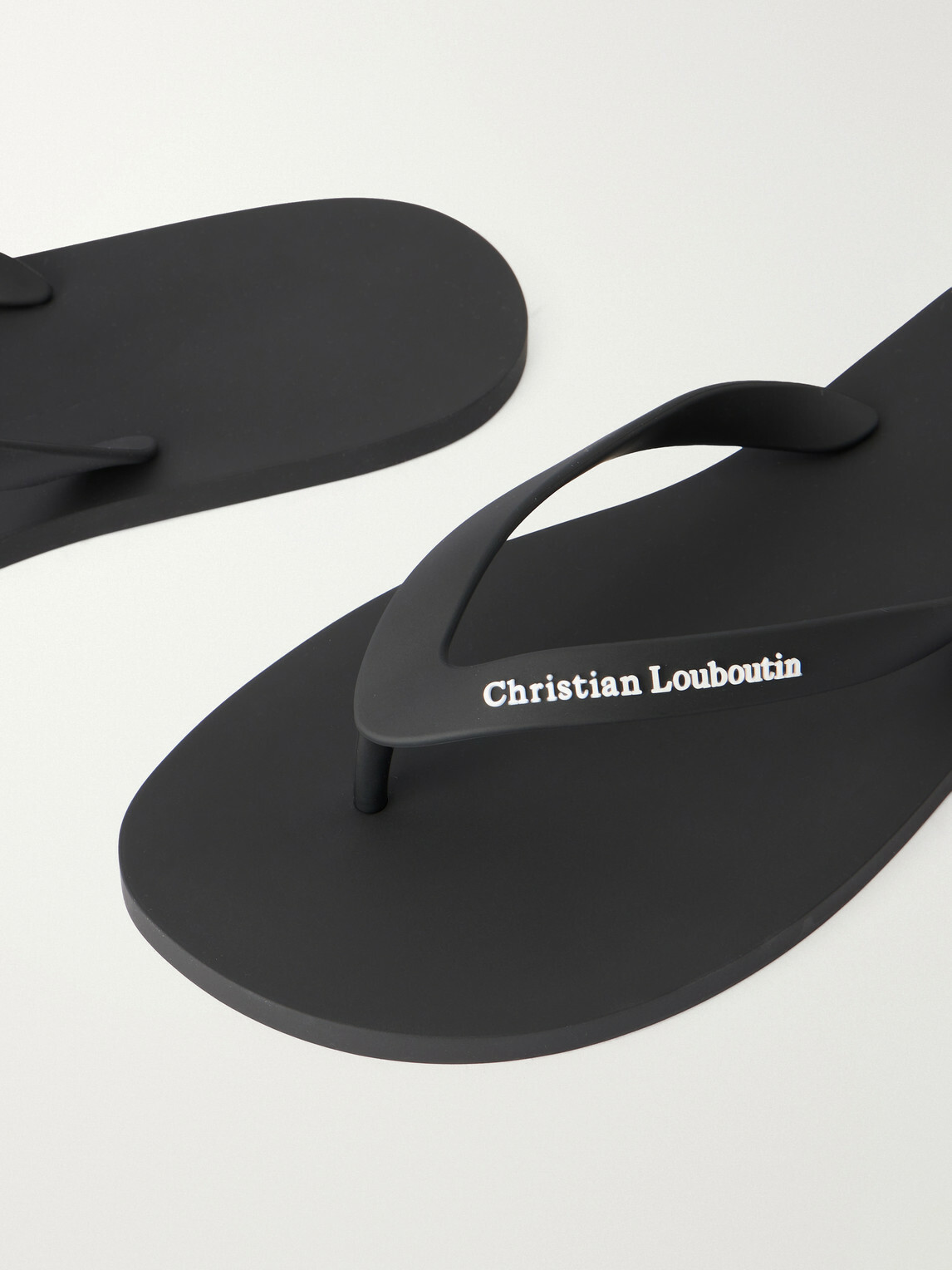 Christian Louboutin - Logo-Embossed Rubber Flip Flops - Black