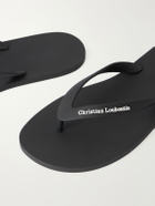 Christian Louboutin - Logo-Embossed Rubber Flip Flops - Black