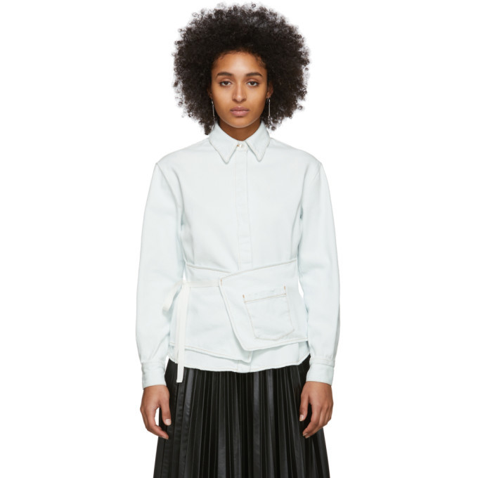 MM6 Maison Margiela Off-White Denim Crossover Apron Shirt MM6