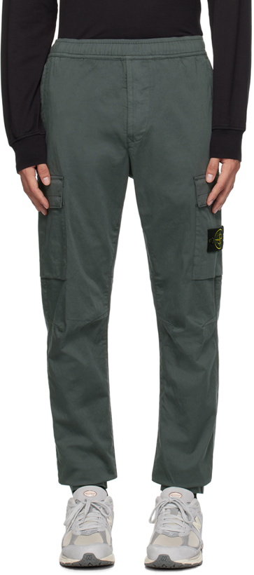 Photo: Stone Island Gray Drawstring Cargo Pants