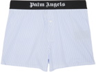 Palm Angels Blue & White Striped Boxers